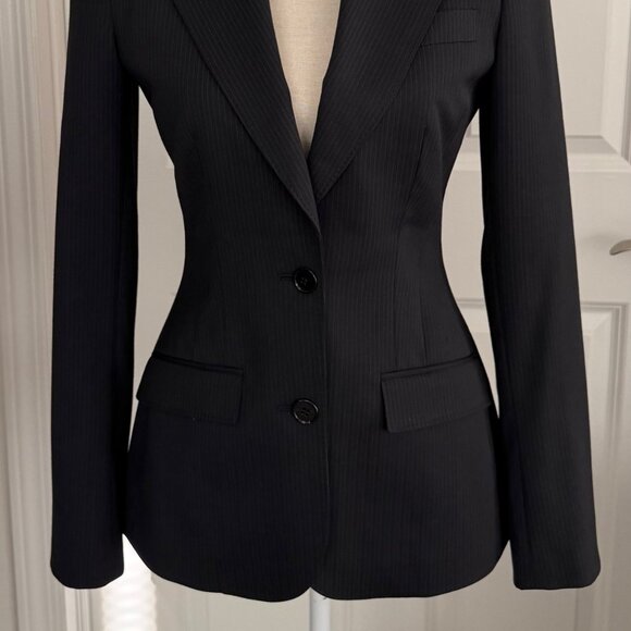 DOLCE & GABBANA BLACK PINSTRIPED BLAZER - IT 40 - Picture 5 of 11